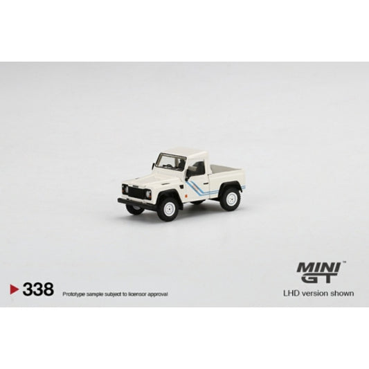 1/64 MINI GT MGT00338-R LAND ROVER DEFENDER 90 PICK UP WHITE (RHD)